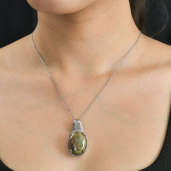 Unakit Anhänger mit 45cm Kette - 31,31 ct. image number 2