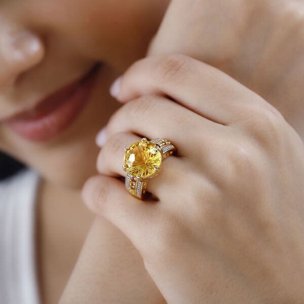 Citrin, mehrfarbiger Turmalin und Zirkon-Ring - 10,01 ct. image number 2