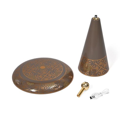 Kabellose Tischlampe mit Touch-Steuerung, Magnetdesign und Orientalisches Muster, 23x31cm, Braun image number 0