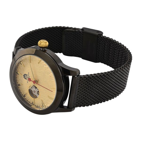 LUXUS SAMMLER EDITION - William Hunt Uhr, SEIKO AUTOMATIK Uhrwerk, Saphir Glashäuser, 5 ATM, Schwarzfarben Edelstahl Armband image number 6