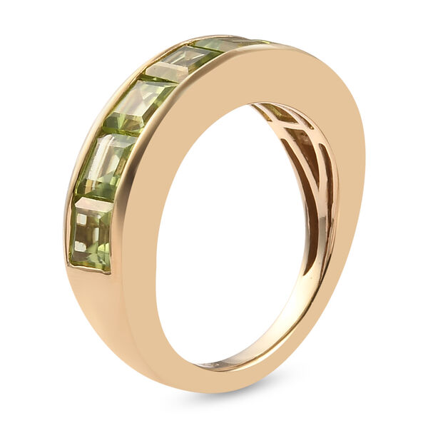 Peridot band Ring 925 Silber 585 Vergoldet image number 4