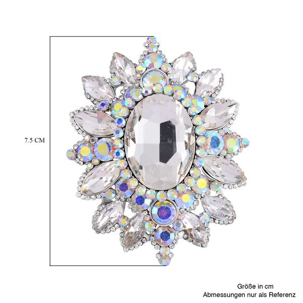 Kristall, Wei&szlig;er Kristall Brosche image number 4