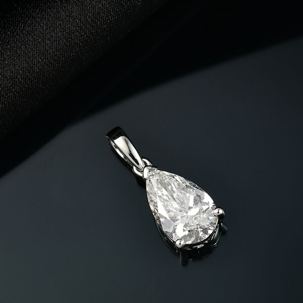 LUXURIANT IGI zertifizierter VS2-G Labor Tropfen Diamant Anh&auml;nger in 950 Platin - 2 ct. image number 2