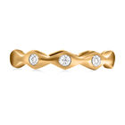 Weißer Diamant P Ring 925 Silber Gelbgold Vermeil (Größe 19.00)