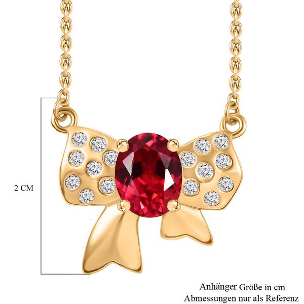 Labor Padparadscha Saphir und Zirkon Halskette, 45 cm - 3,17 ct. image number 7