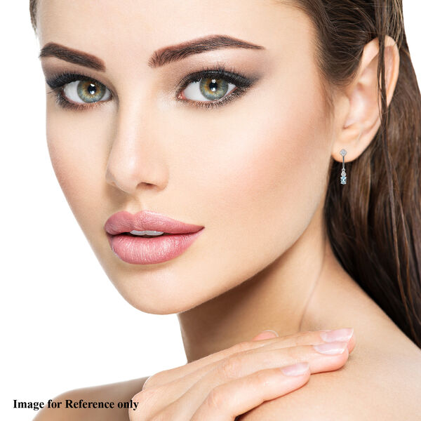 Espirito Santo Aquamarin und weiße Zirkon-Ohrringe, 925 Silber platiniert ca. 1,16 ct image number 3