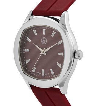 STRADA - Armbanduhr Legierung, silberfarben, Zifferblatt Braun-Hydraulic, 3 ATM wasserdicht