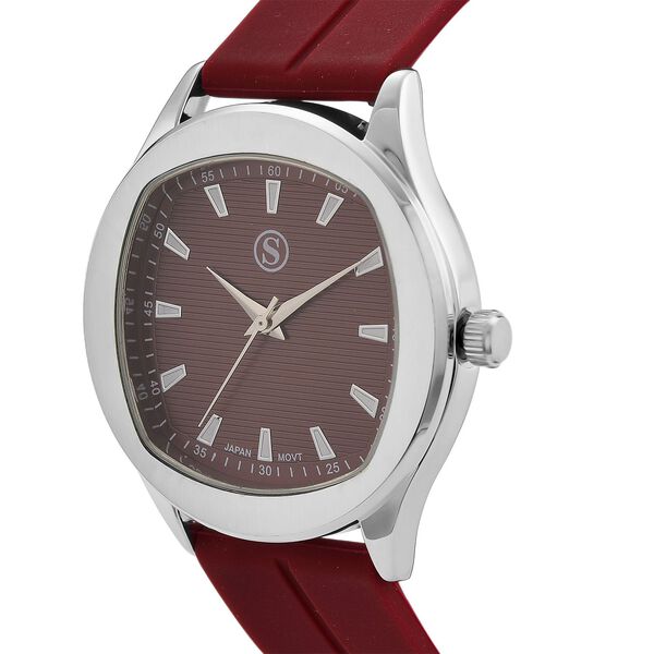 STRADA - Armbanduhr Legierung, silberfarben, Zifferblatt Braun-Hydraulic, 3 ATM wasserdicht image number 3