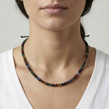 Flexible mehrfarbige Achat Halskette - 80 ct.