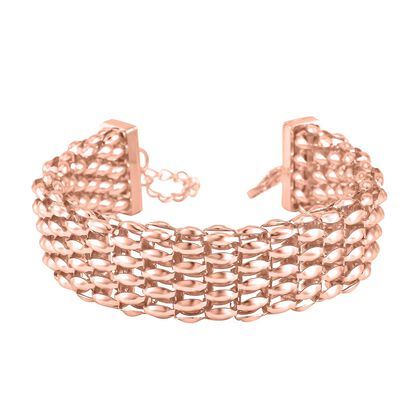 Reiner Edelstahl IP Rosa Plattierung Armband ca. 19 cm + 3.5 cm Extender, ca. 20,50g