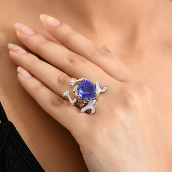 GP Trionfo Kollektion- Tansanit-Farbe Quarz, Chromdiopsid und blauer Saphir zweifarbiger Ring - 12,17 ct.
