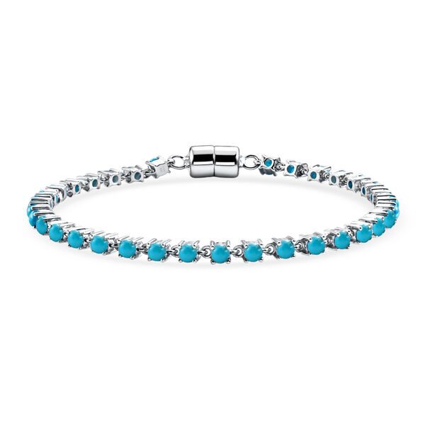 D'Joy AA Sleeping Beauty T&uuml;rkis Armband ca. 19 cm 925 Silber Rhodiniert ca. 3,80 ct.