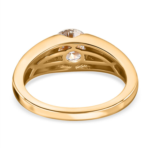 Moissanit Solit&auml;r Ring in Silber mit Gelbgold Vermeil - 0,76 ct. image number 7