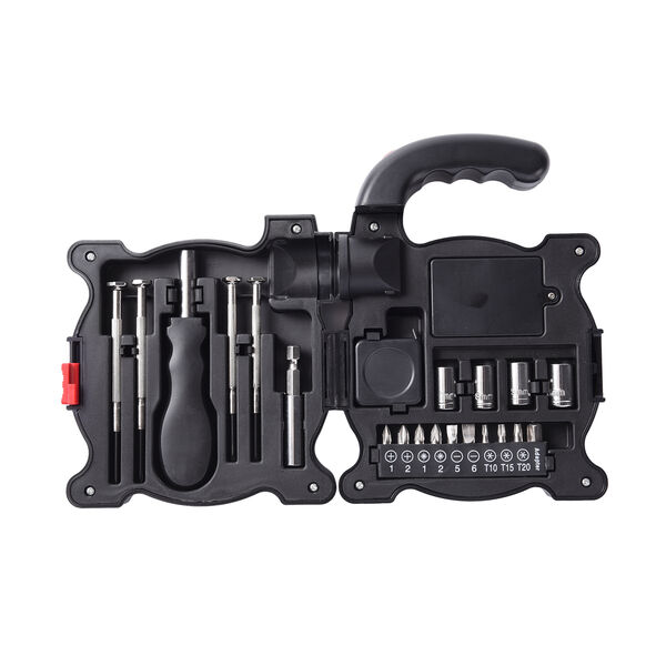 Werkzeugkasten mit Taschenlampe, AA - Batterien (nicht Inkl), Rund, 24 teilig image number 5