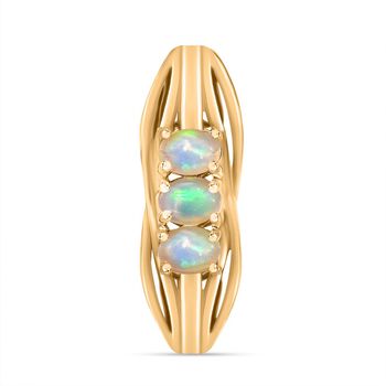AA Nat&uuml;rlicher, &auml;thiopischer Welo Opal Anh&auml;nger 925 Silber 750 Gelbgold Vermeil ca. 0.37 ct