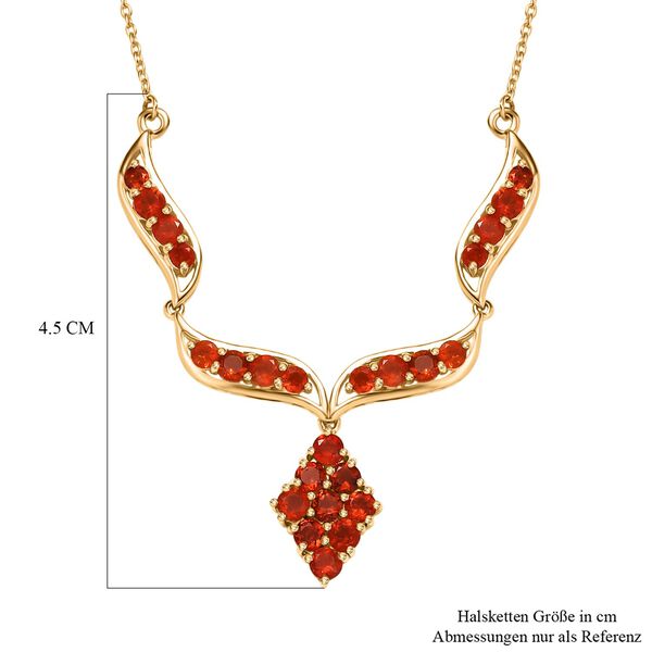 Blaze Feuer Opal Halskette ca. 45 cm 925 Silber 750 Gelbgold Vermeil ca. 1.78 ct image number 6