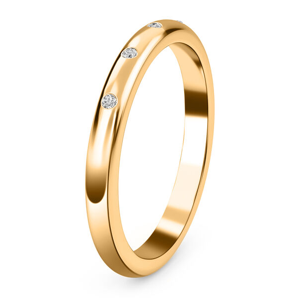 Schlichter, funkelnder Bandring in vergoldetem Silber image number 4