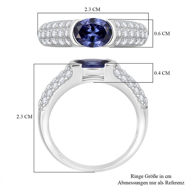 Lustro Stella blauer und weißer Zirkonia Ring image number 6