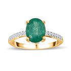 AA Kagem Sambischer Smaragd, Weißer Diamant Ring, 375 Gold (Größe 16.00) ca. 1.89 ct image number 3