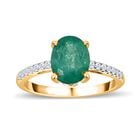 AA Kagem Sambischer Smaragd, Weißer Diamant Ring, 375 Gold (Größe 16.00) ca. 1.89 ct image number 3