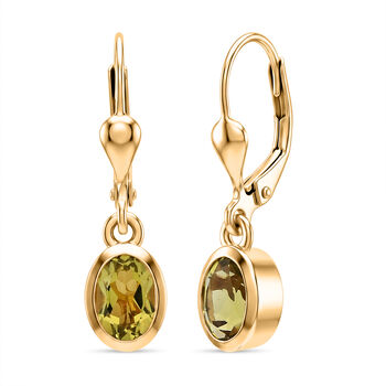 D'Joy AAA Ouro Verde-Quarz Ohrringe 925 Silber 750 Vergoldet ca. 1,60 ct.