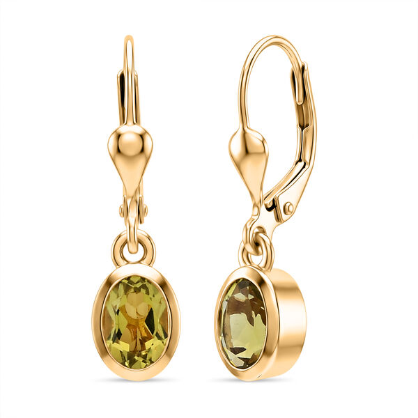 D'Joy AAA Ouro Verde-Quarz Ohrringe 925 Silber 750 Vergoldet ca. 1,60 ct.