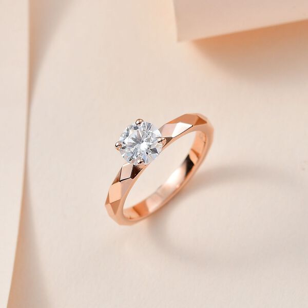 Moissanit Ring, 925 Silber mit Ros&eacute;gold Vermeil - 0,92 ct. image number 2