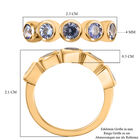 Tansanit 5 Stein Ring 925 Silber 585 Vergoldet image number 6