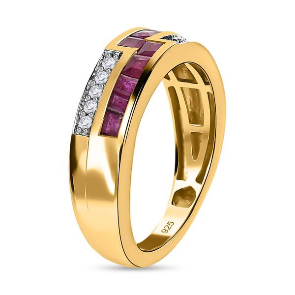 Geometric Meander Rubin und Zirkon Ring- 1,11ct. image number 5