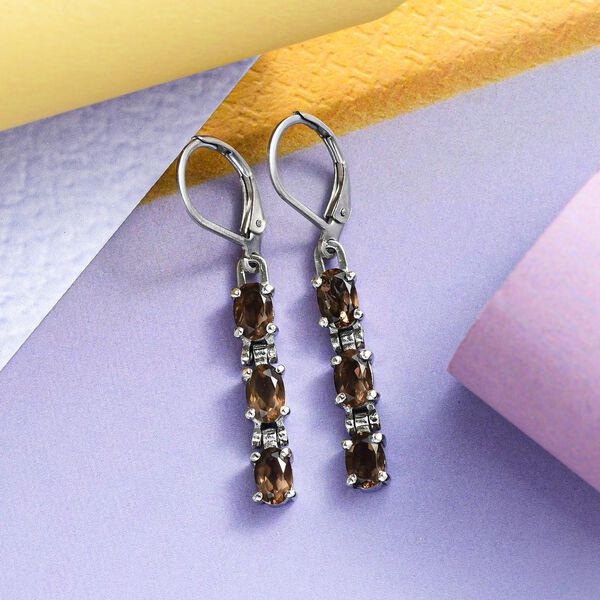 Rauchquarz Ohrringe, Edelstahl ca. 2,69 ct image number 2