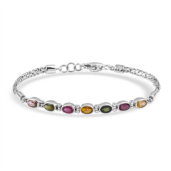 D'Joy Royal Bali Mehrfarbig-Turmalin Armband ca. 19 cm 925 Silber ca. 3.13 ct