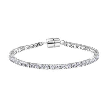 DAS GR&Ouml;&szlig;TE MOISSANIT ANGEBOT - D'Joy Moissanit Armband ca. 18 cm 925 Silber rhodiniert ca. 4.94 ct