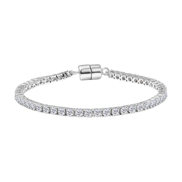 DAS GR&Ouml;&szlig;TE MOISSANIT ANGEBOT - D'Joy Moissanit Armband ca. 18 cm 925 Silber rhodiniert ca. 4.94 ct