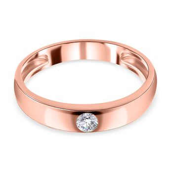 Lustro Stella - Wei&szlig;er Zirkonia-Ring, 925 Silber ros&eacute;vergoldet (Gr&ouml;&szlig;e 17.00) ca. 0,30 ct