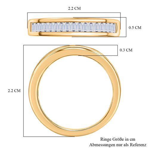 LUXURIANT DIAMOND- VS-EF Labor Diamant Ring, 925 Silber 750 Gelbgold Vermeil - 0,50 ct. image number 6