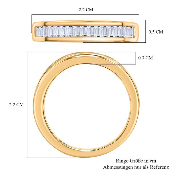 LUXURIANT VS-EF Labor Diamant Ring, 925 Silber 750 Gelbgold Vermeil - 0,50 ct. image number 7