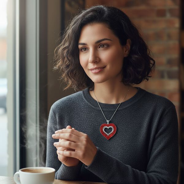 D'Joy Koralle Herz Anh&auml;nger image number 2