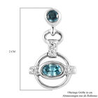 Kambodschanischer blauer und Weißer Zirkon Ohrhänger 925 Silber platiniert  image number 4