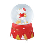 Schneekugel mit Musik und Licht, Weihnachtsmann und Rentier, Größe: 15x10 cm image number 1