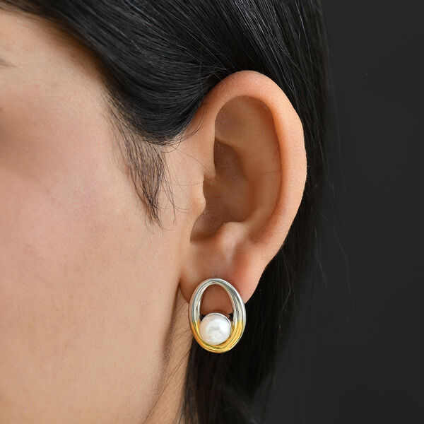 EVER TRUE S&uuml;&szlig;wasser Perle (7-7.5 mm) Ohrringe Nickelfreies Messing image number 3