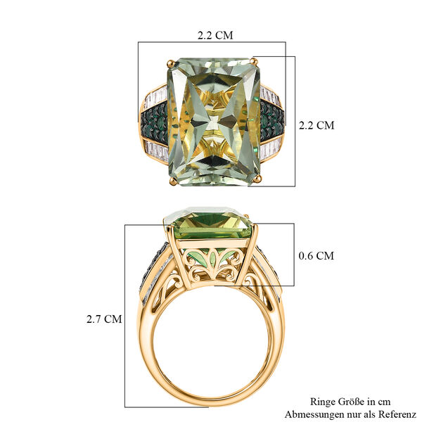 D'Joy Prasiolith, Verde Onyx und Moissanit Ring - 16,83 ct. image number 6