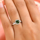 Natürlicher Chromdiopsid und Zirkon Ring 925 Silber platiniert  ca. 1,21 ct image number 2