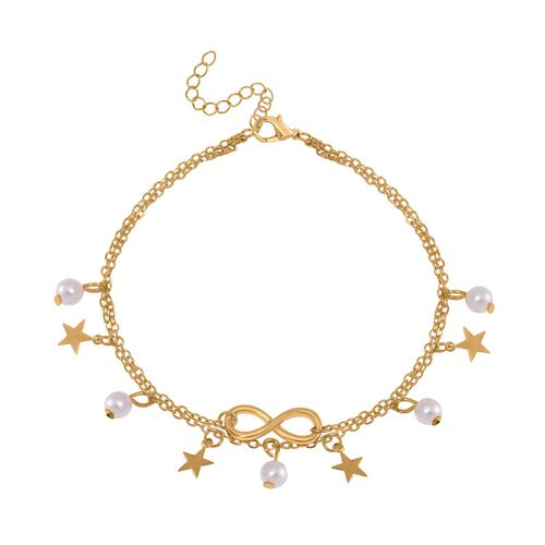 Kunststoff Perle Schmuck Zubehör ca. 23 cm Eisen Std Gelb image number 0
