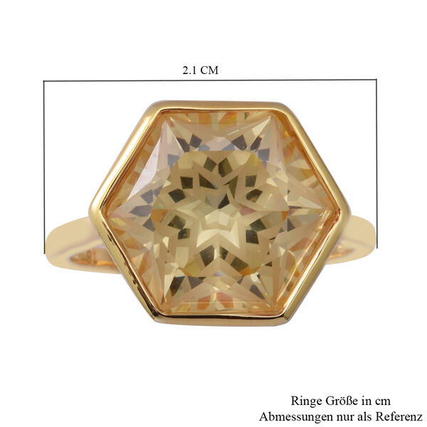 LUSTRO STELLA Gelber Zirkonia Ring 925 Silber vergoldet  ca. 11,99 ct image number 5