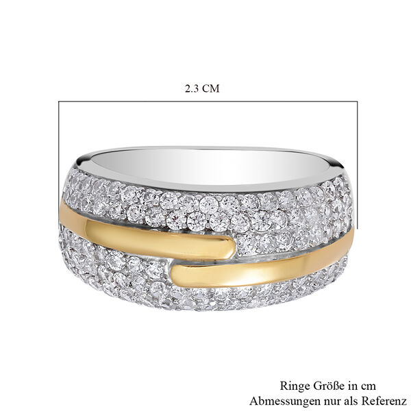 LUSTRO STELLA - weißer Zirkonia-Ring, 925 Silber Bicolor  ca. 1,76 ct image number 6