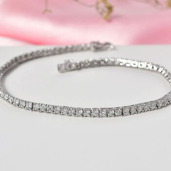 LUXURIANT SGL zertifiziertes SI-GH Labor Diamant 20cm Armband, 925 Silber rhodiniert - 4 ct.