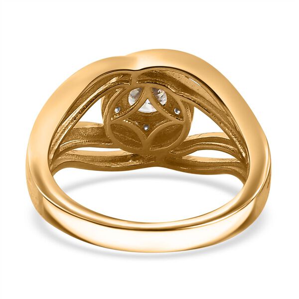 Moissanit Ring 925 Silber 750 Gelbgold Vermeil (Gr&ouml;&szlig;e 18.00) ca. 0.60 ct image number 6