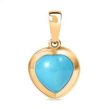 EINAMLIGES ANGEBOT - AA Amerikanischer nat&uuml;rlicher Sleeping Beauty T&uuml;rkis Anh&auml;nger, 925 Silber 750 Gelbgold Vermeil ca. 3.04 ct