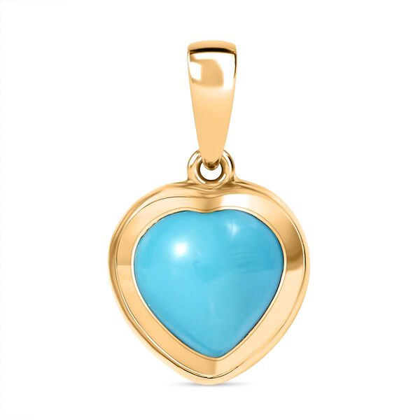 EINAMLIGES ANGEBOT - AA Amerikanischer nat&uuml;rlicher Sleeping Beauty T&uuml;rkis Anh&auml;nger, 925 Silber 750 Gelbgold Vermeil ca. 3.04 ct