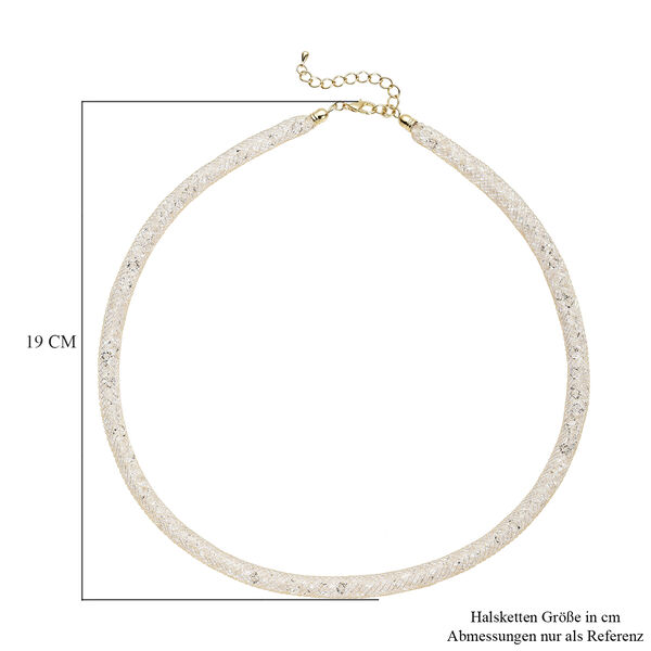 Wei&szlig;e Kristall-Halskette, 48 cm image number 5